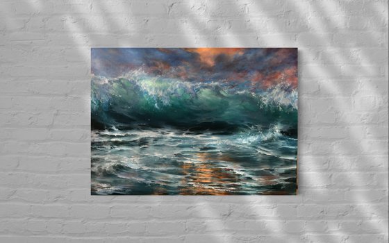 Stormy Evening - breaking wave