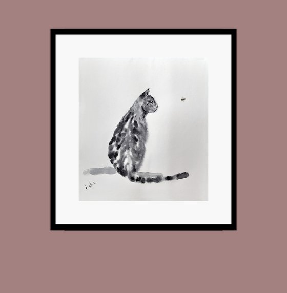 Tabby Cat and the Bumblebee