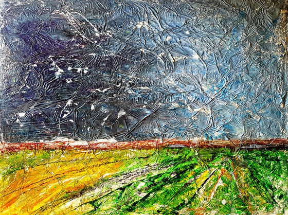 Senza Titolo 199 - abstract landscape - 120 x 90 x 2,50 cm - ready to hang - acrylic painting on stretched canvas