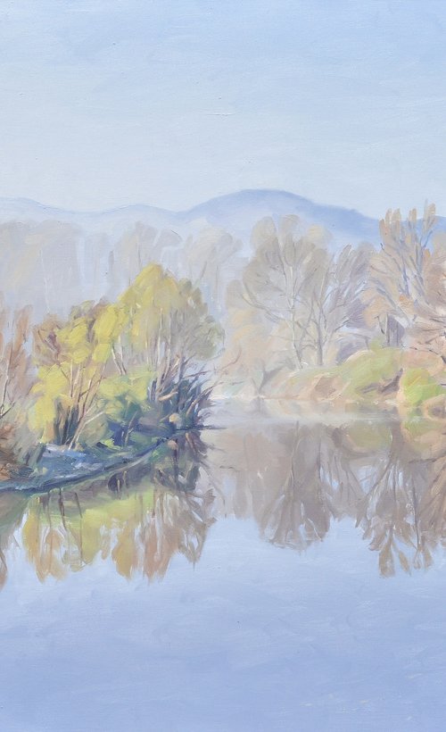 April 26, morning mists on the Loire by ANNE BAUDEQUIN
