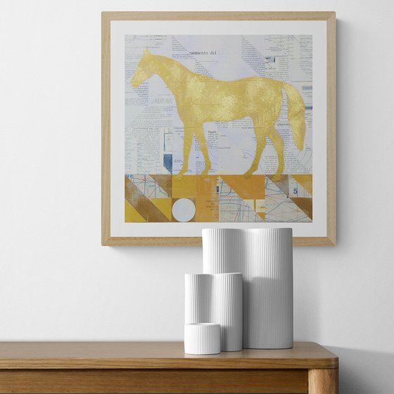 Collage_45_40x40 cm_Golden horse