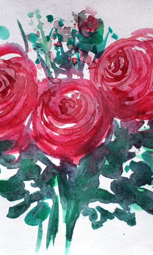 Flowes I  /  ORIGINAL PAINTING by Salana Art