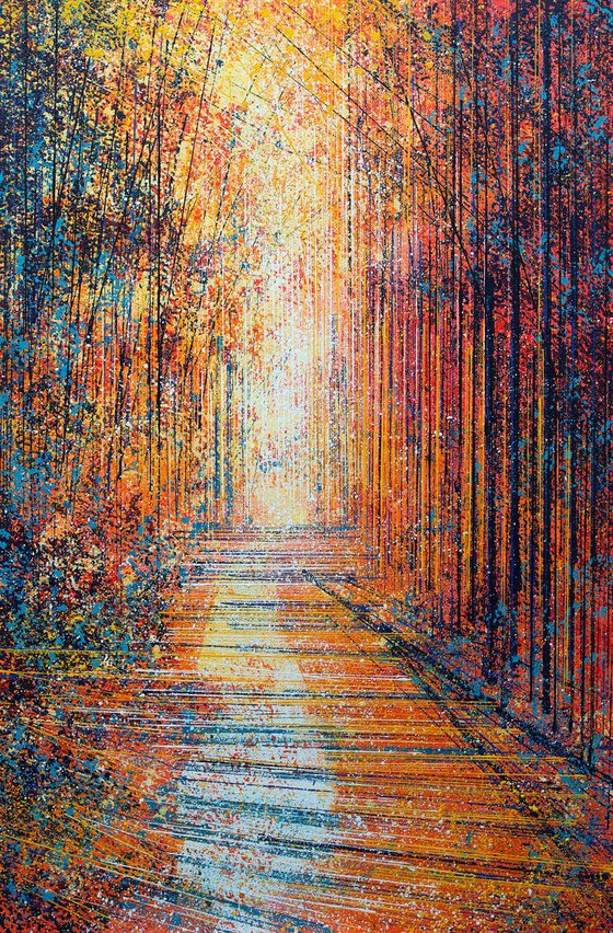 Autumn Forest Path At Twilight