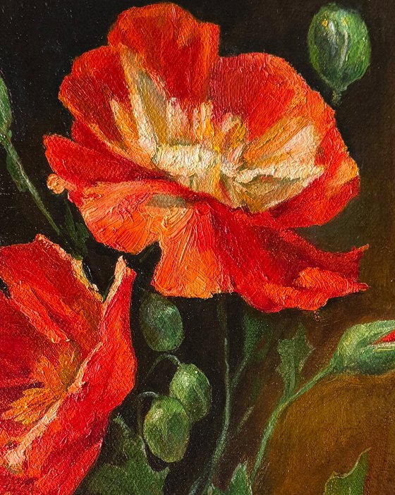 Poppies: Flame I ( Left Panel)