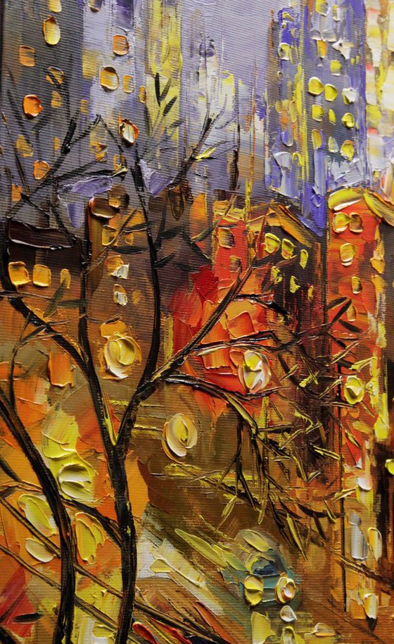 Landscape Oil Painting Rainy New York
