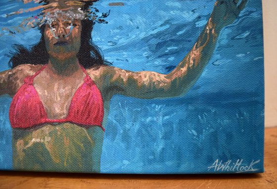 Underneath XIV - Miniature swimming painting