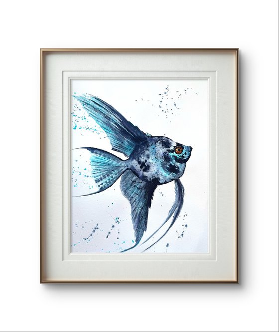 Set of 2 Exotic Blue fish