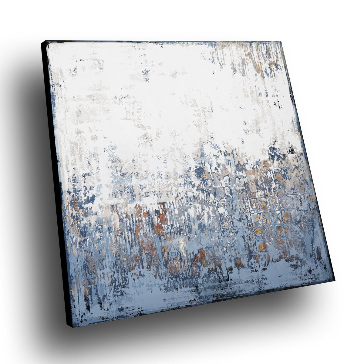 Organic Abstract Acrylic Painting By Inez Froehlich, 28 X 28, Cold Day, Original Artwork