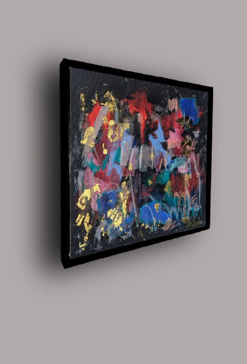 Expressive Painting , Gold Abstract N8 By Alena Kuschnereit, 16 X 16, Artwork For Sale On Artfinder