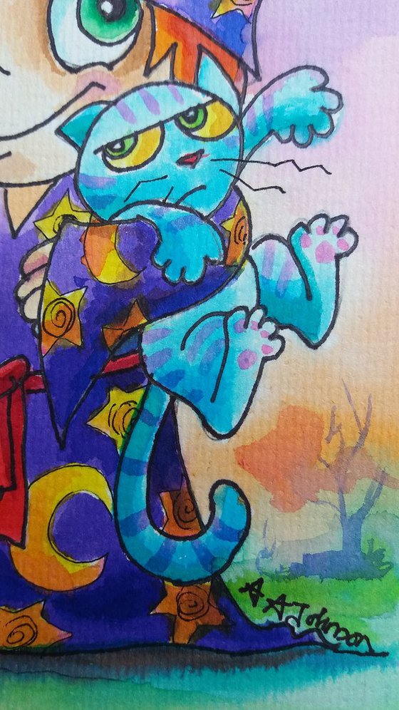 Halloween Art -' The Wizard's Cat'