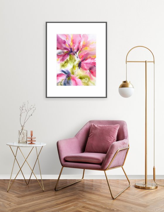 Flowers. Bright floral wall art