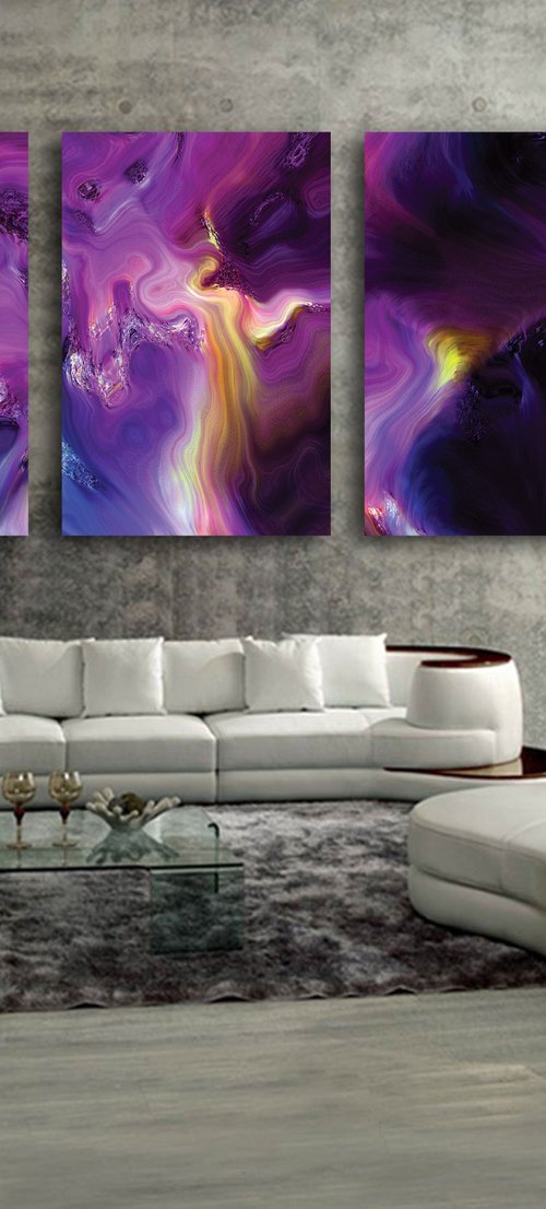 Tropiezos VIII/XL large triptych set of 3 panels by Javier Diaz