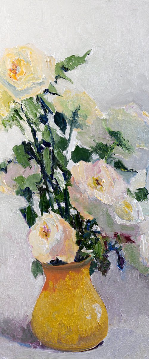 White Still life, Roses by Suren Nersisyan