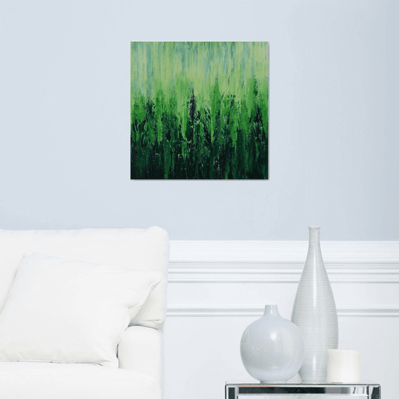 Lush Green - Textured Nature Abstract Painting