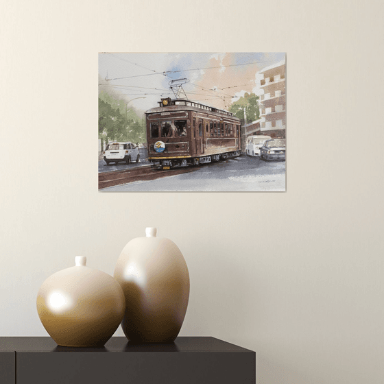 Retro Tram on the Curve
