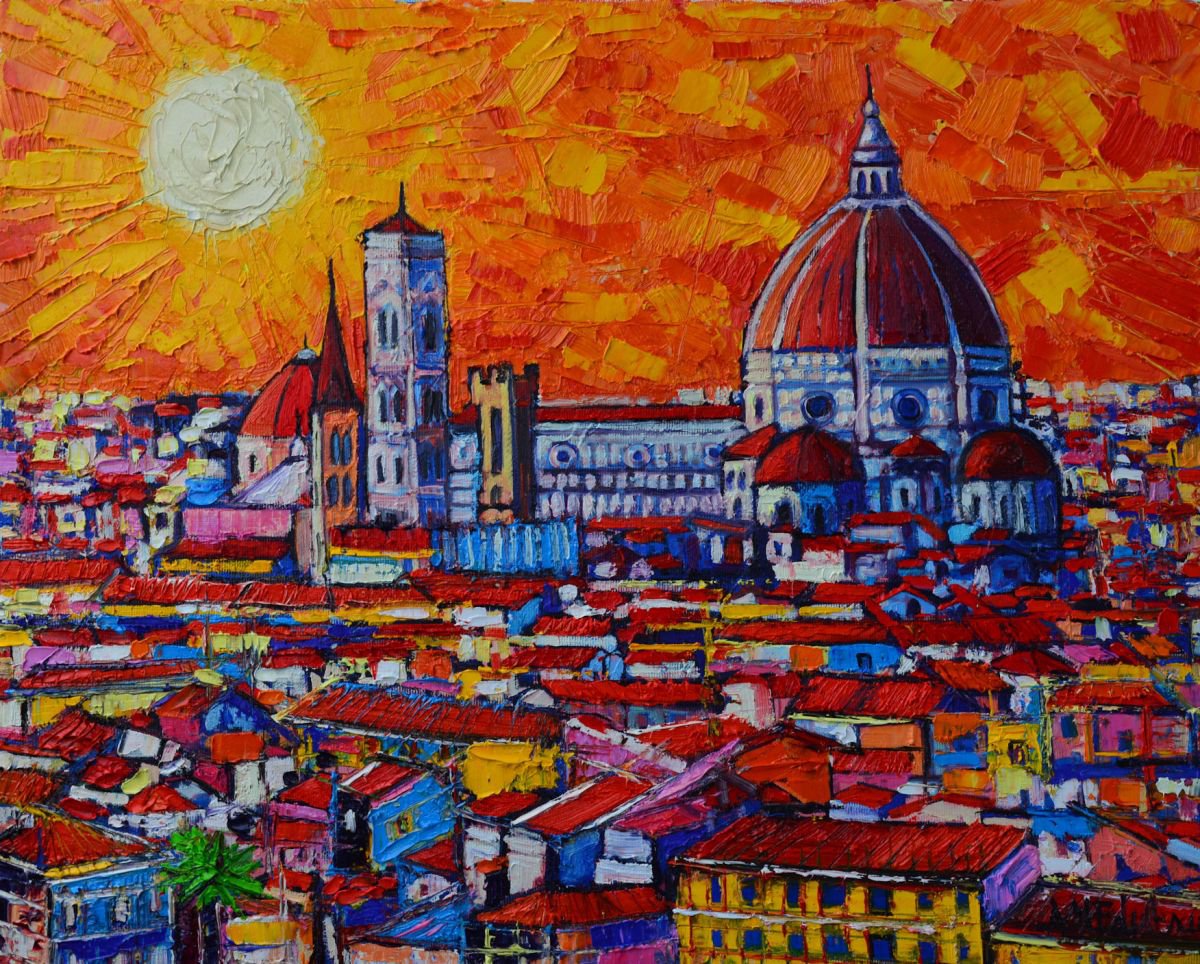 ABSTRACT SUNSET OVER DUOMO IN FLORENCE ITALY Artfinder