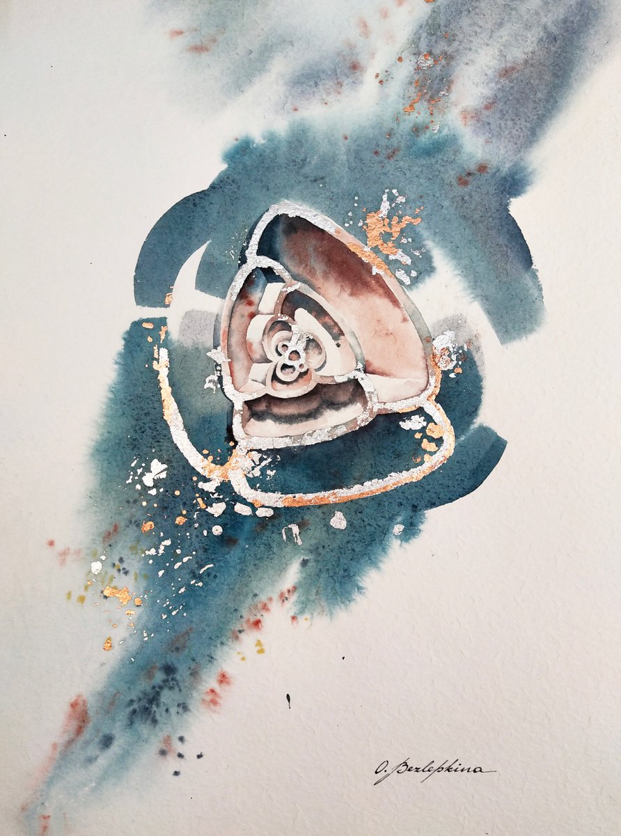 Ancient Sea. Triteculina - shell, abstract art by Olga Bezlepkina