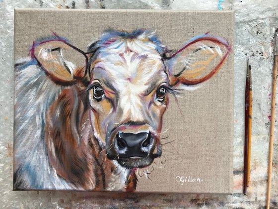 Grace - Cow/calf original oil painting