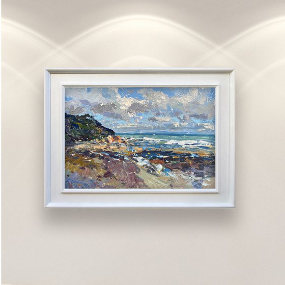 Modern Beach Oil Painting on Canvas
