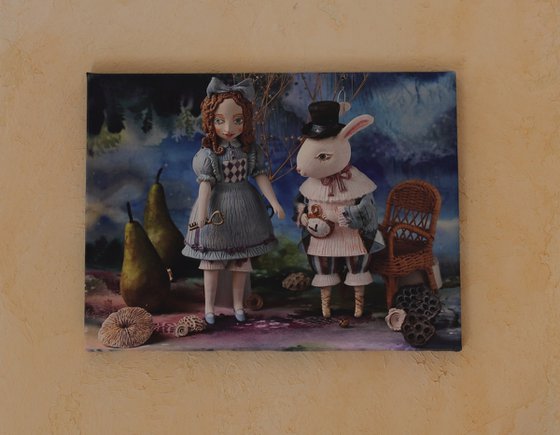 Alice with the Rabbit in Wonderland 30*40cm