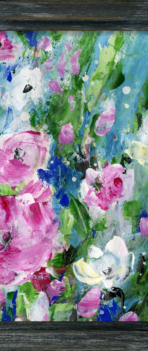 Floral Melody 5 - Framed Floral Painting by Kathy Morton Stanion by Kathy Morton Stanion