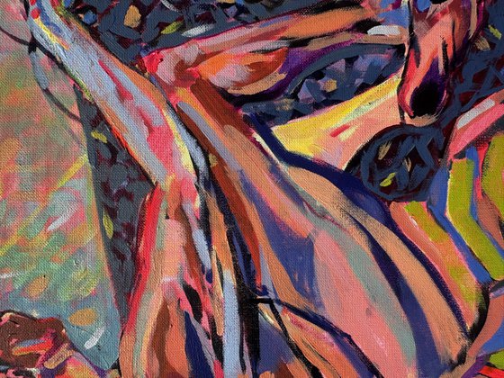 Shimmering Nude Relaxing