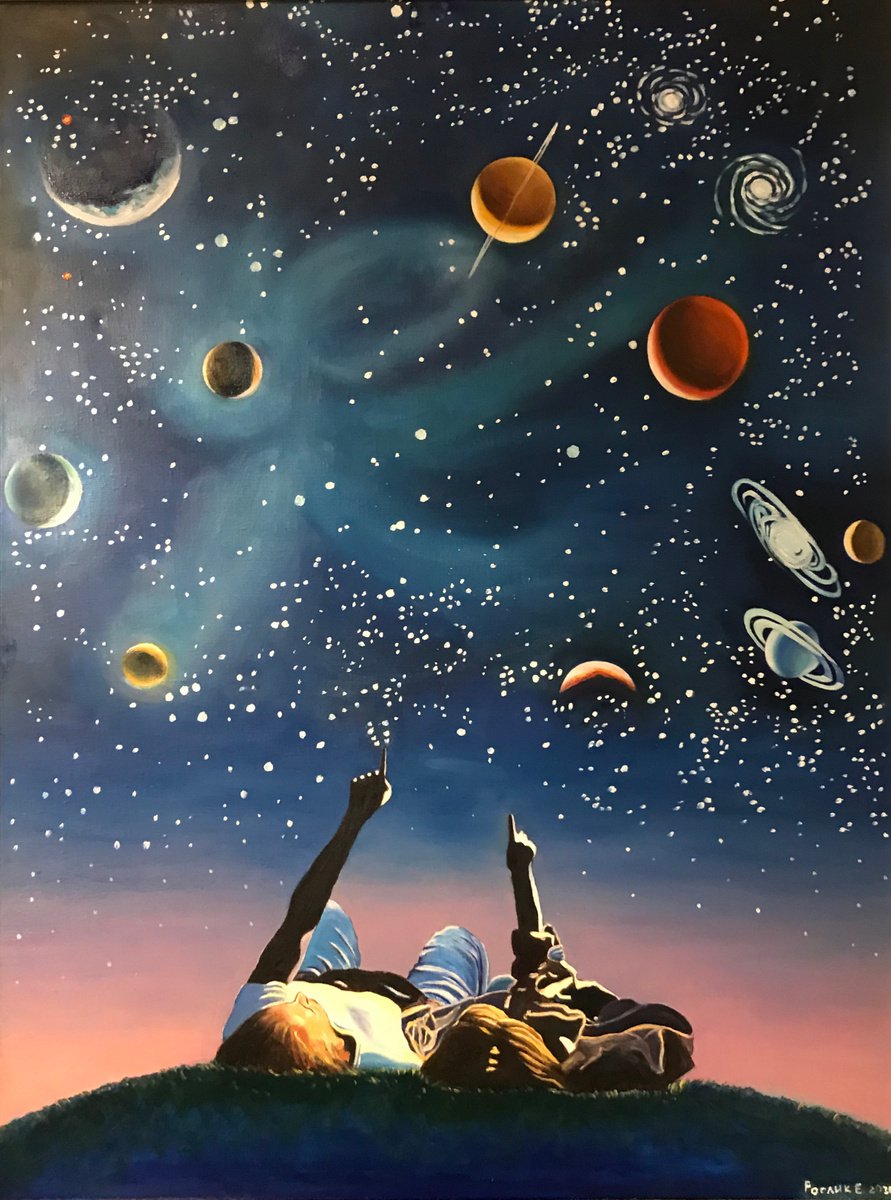 Original oil painting STARRY SKY 60x80X2 cm (2019) by Evgeniya Roslik