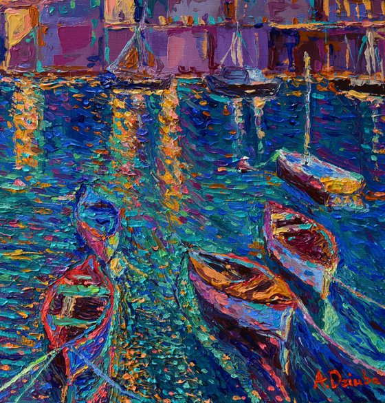 Boats of Giovinazzo at Sunset