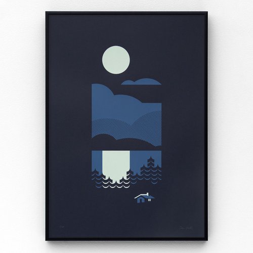 Cabin A3 limited edition screen print by The Lost Fox