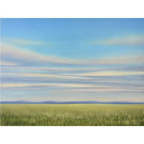 Tranquil Vista - Blue Sky Landscape by Suzanne Vaughan