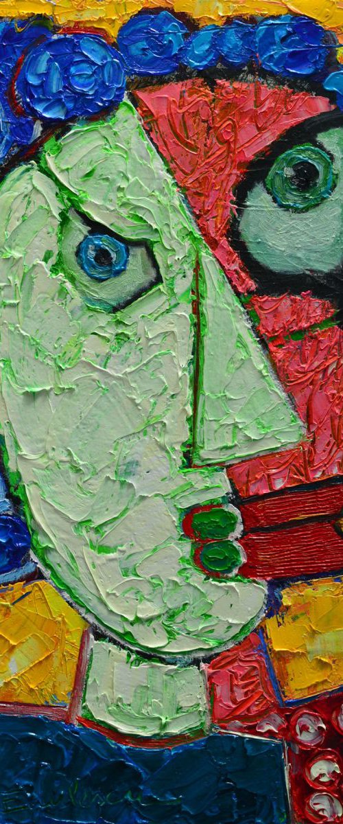 TOXIC TOGETHERNESS - abstract expressionist portrait by ANA MARIA EDULESCU