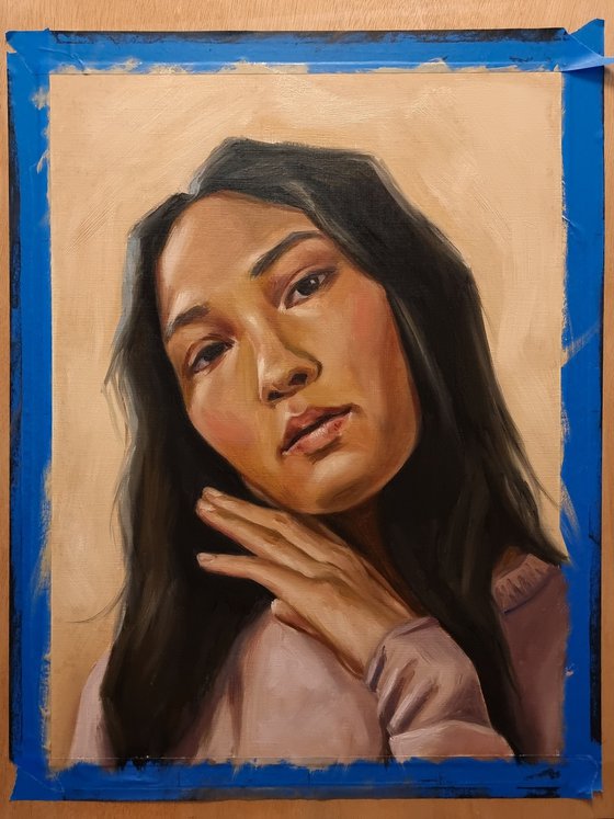 Oil portrait of a young woman 0923-001