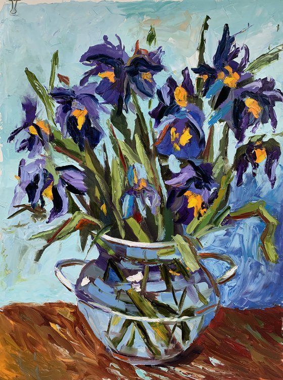 Irises. Flowers. Inspired by Van Gogh.#3