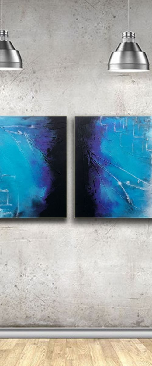 Light   (textured abstract acrylic painting) by Burcu Akarcay