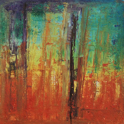 Fire Abstract 2 (110x110cm) by Toni Cruz