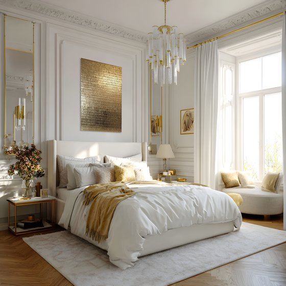 Golden textured painting