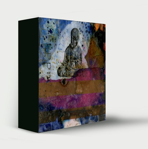 Little Buddha - Mixed Media on Wood by Kathy Morton Stanion