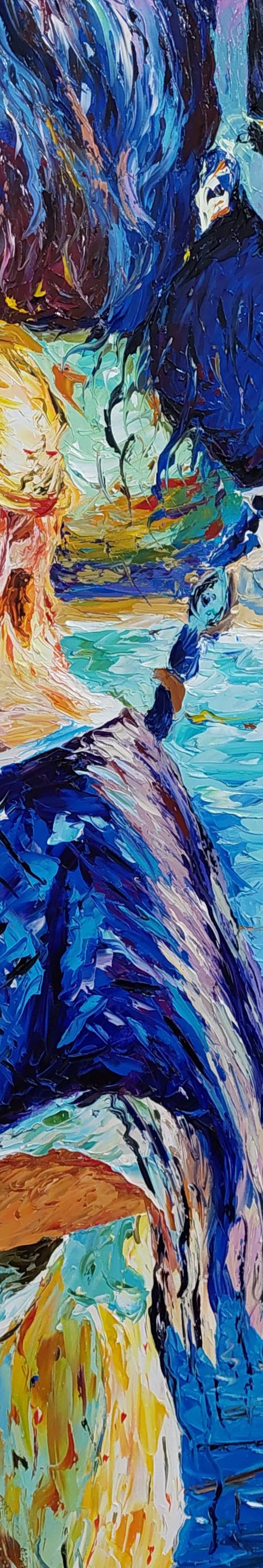 Girl with horse (80x100cm, oil painting, modern art ) by Andranik Harutyunyan