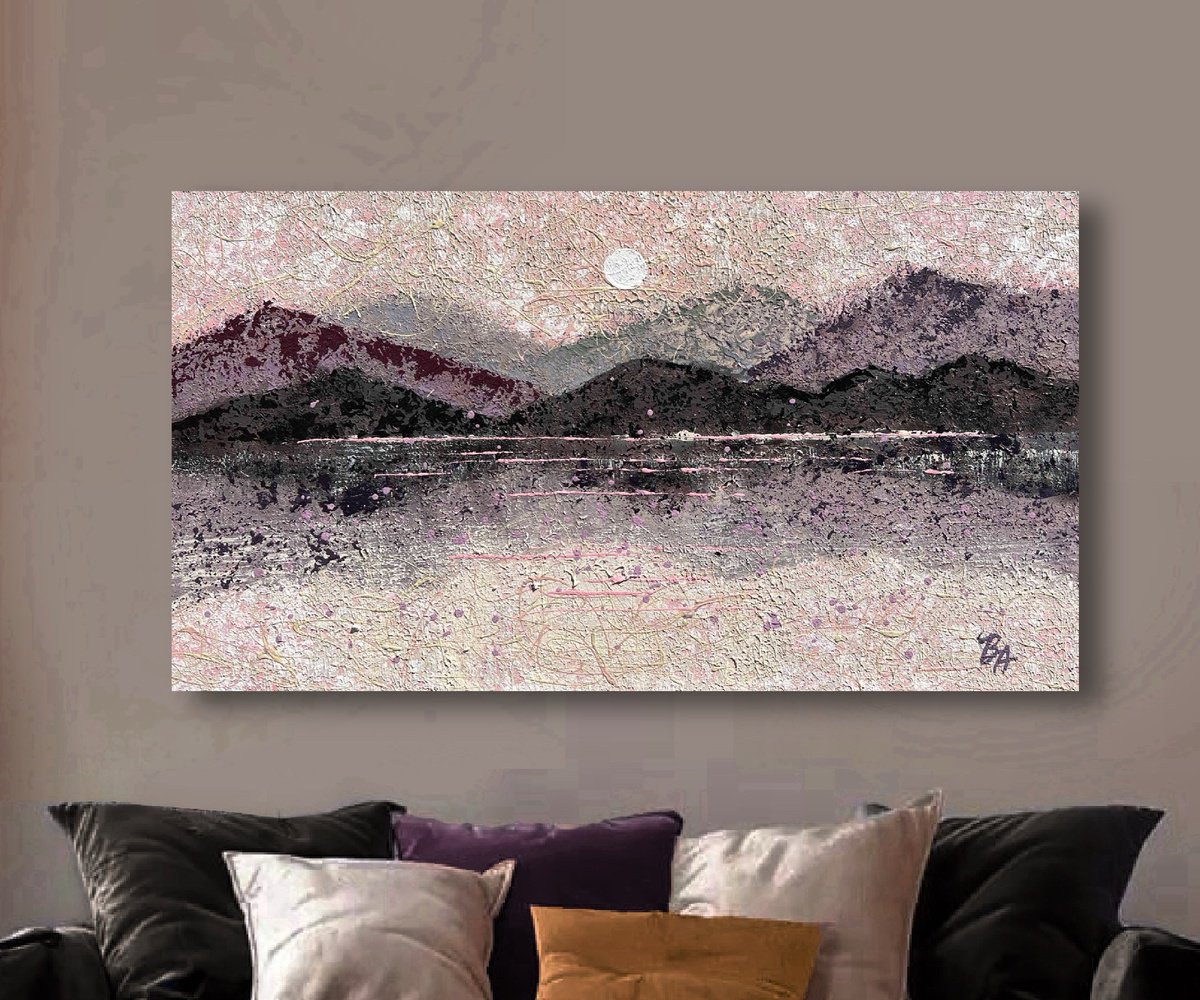 Abstract Acrylic Painting By Bogdana Antoniuk, 47 X 28, The Color Of Quiet, Original Artwork