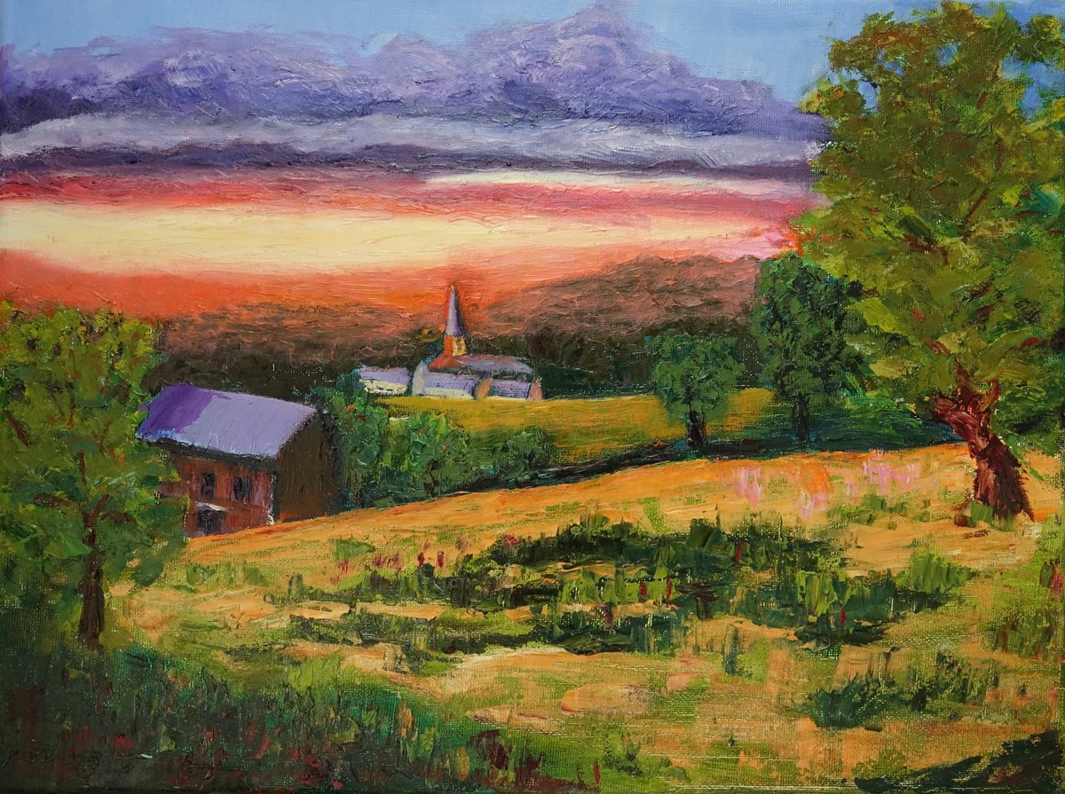Village Sunset by Marion Derrett