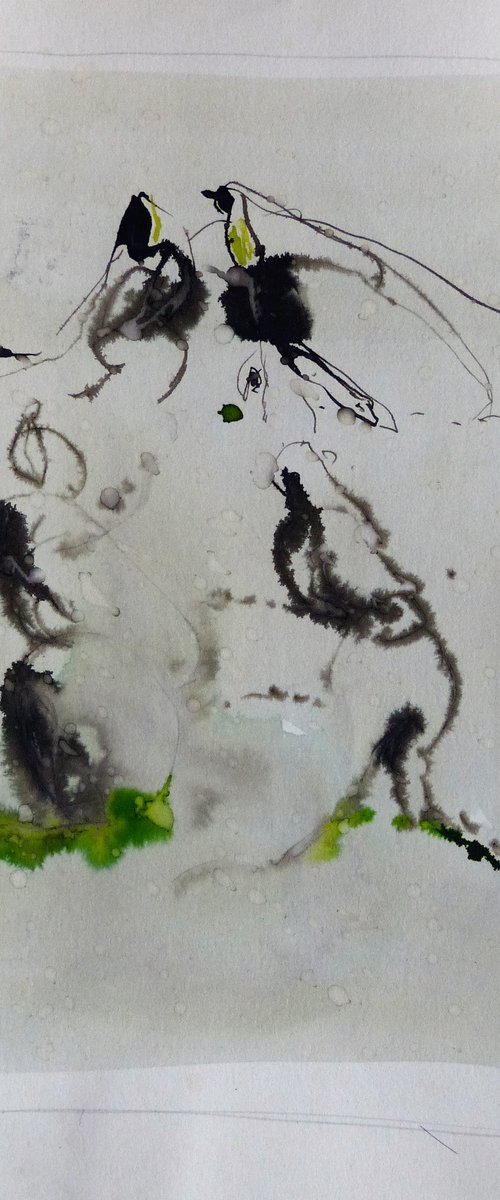 Twittering Birds, 24x18 cm by Frederic Belaubre