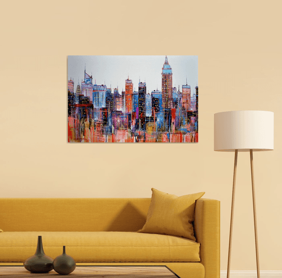 Abstract New York City2, 36x24in