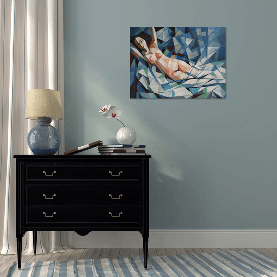 Dream(60x80cm, cubism, oil painting, ready to hang)