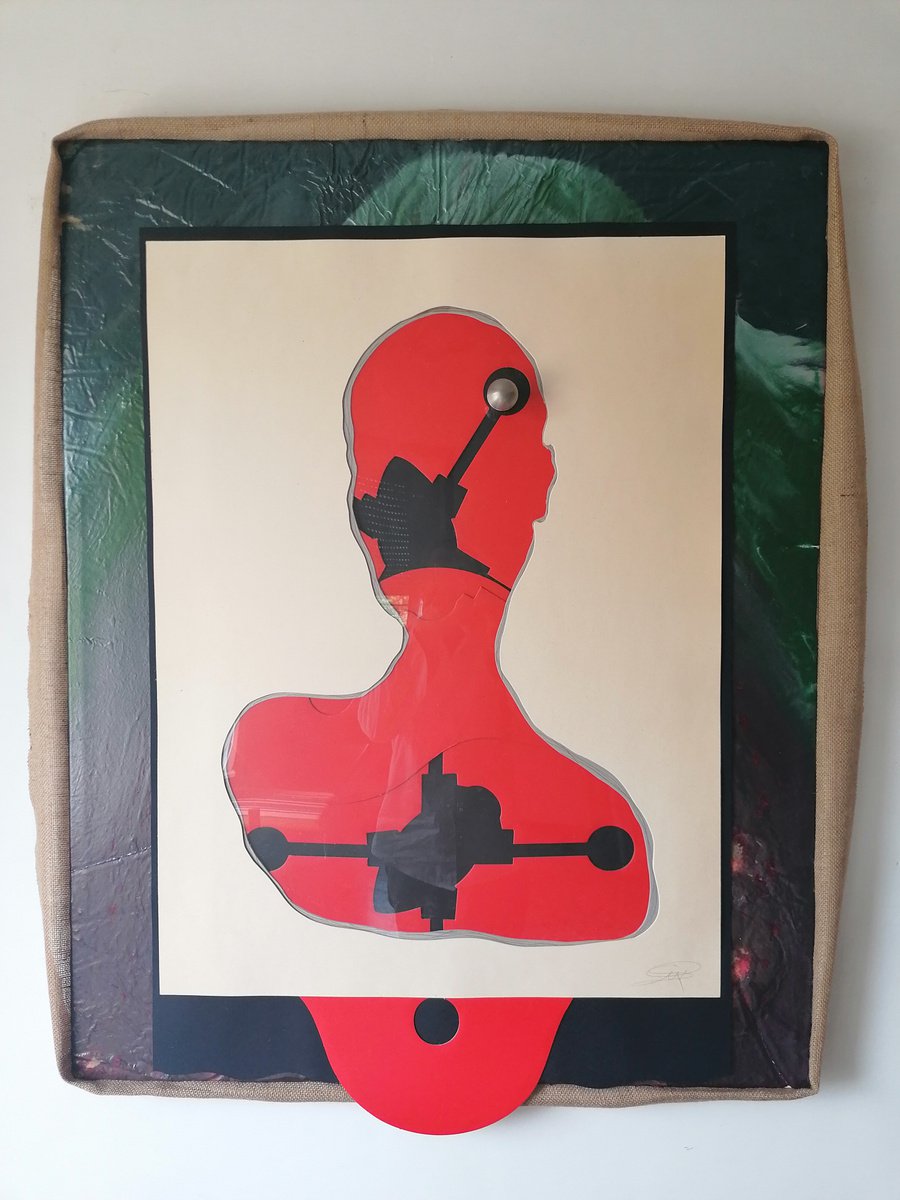 Surrealistic Abstract Acrylic Painting By Stefano Mazzolini, 35 X 49", Srcf, Original Artwork