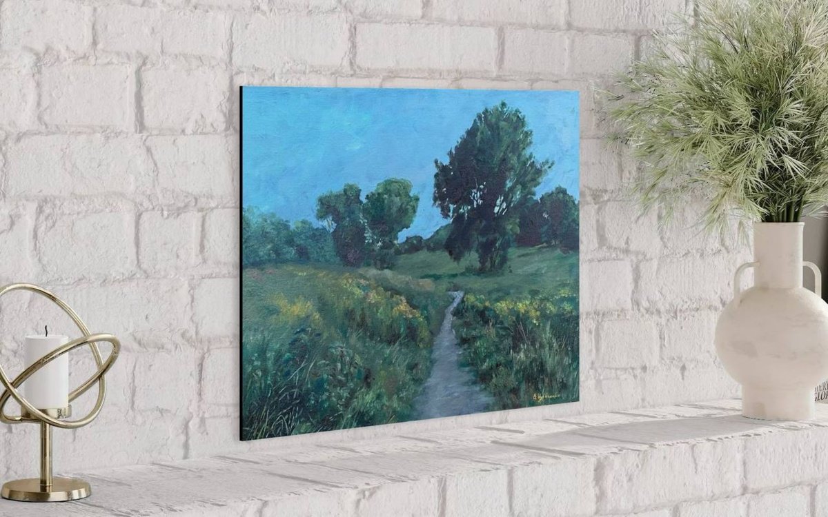 Impressionistic Landscape Oil Painting By Bohdan Vykhrenko, 16 X 12, Rural Landscape, Original Artwork