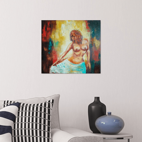 Exotic dancer, 45x50 cm, ready to hang.