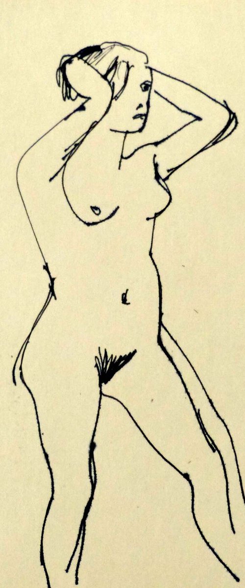 The Nude, life sketch 23x23 cm by Frederic Belaubre