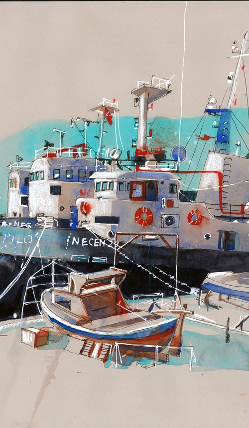 Tugboats of Alanya by Anastasia YOUKKI Mamoshina