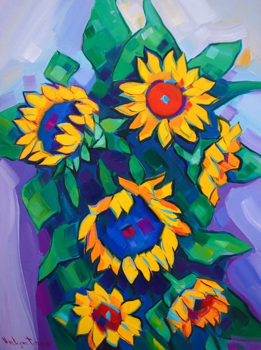 Sunflowers By Tigran Avetyan, 18 X 24, Artwork For Sale On Artfinder