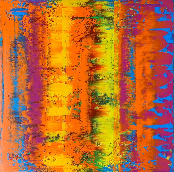 Happy Feeling - XL LARGE,  ABSTRACT ART – EXPRESSIONS OF ENERGY AND LIGHT. READY TO HANG!